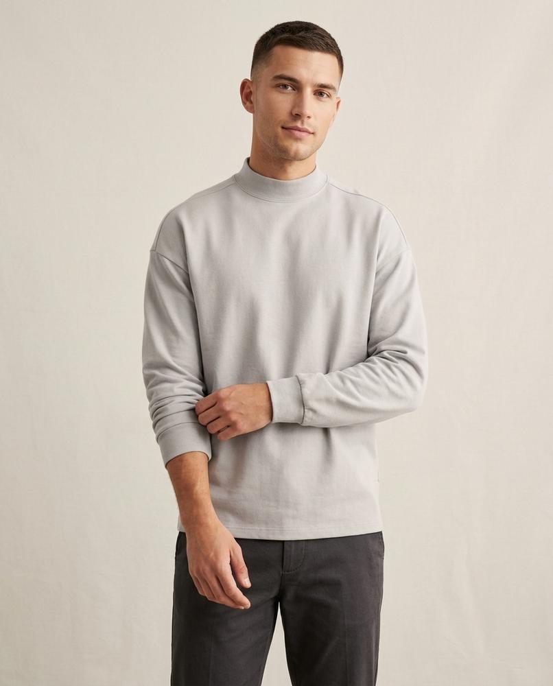 Lands Fashion - Yokud | Mock Neck Relaxed Fit Sweatshirt Men