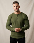 Lands Fashion - Notat | Waffle-Knit Long-Sleeved Shirt Men