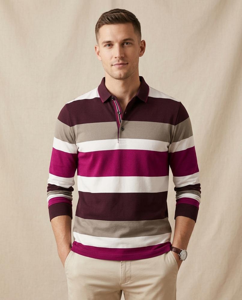 Lands Fashion - Vanur | Striped Long-Sleeved Shirt Men