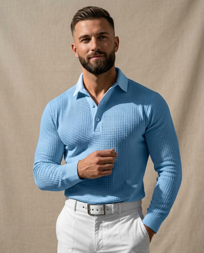 Lands Fashion - Suvud | Waffle-Knit Long-Sleeved Shirt Men