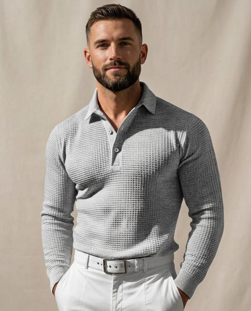 Lands Fashion - Suvud | Waffle-Knit Long-Sleeved Shirt Men