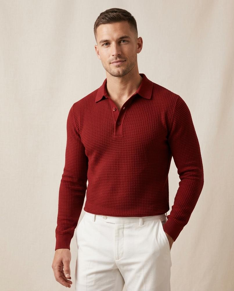 Lands Fashion - Suvud | Waffle-Knit Long-Sleeved Shirt Men