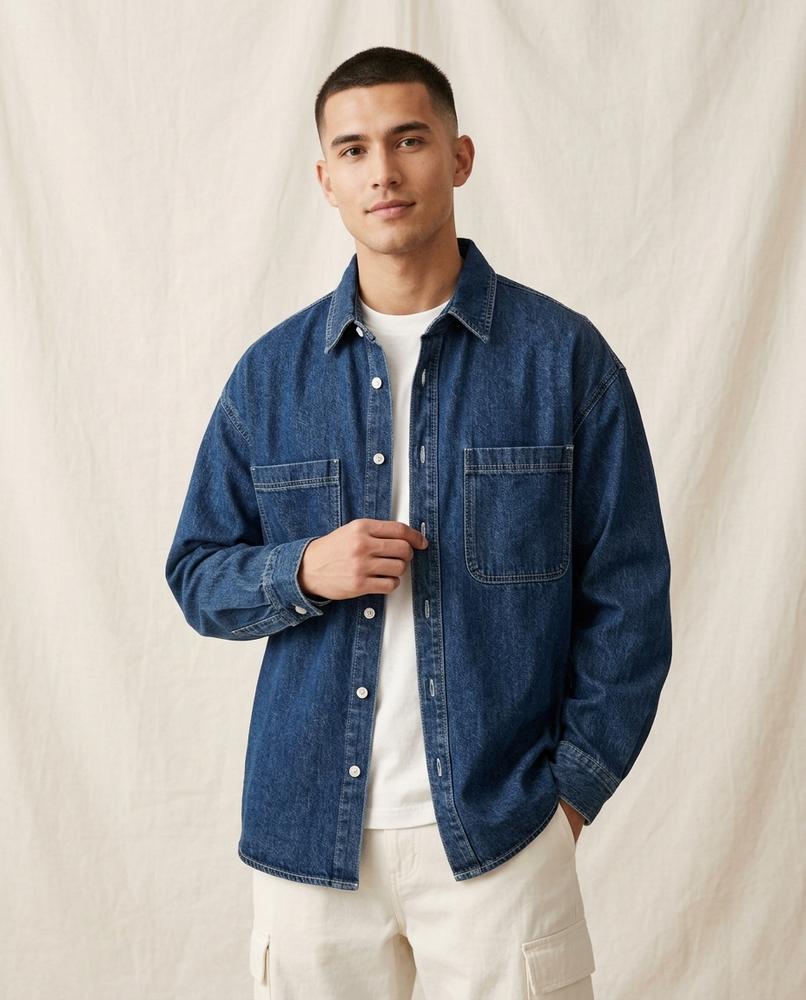 Lands Fashion - Eelem | Denim Relaxed-Fit Shirt Men
