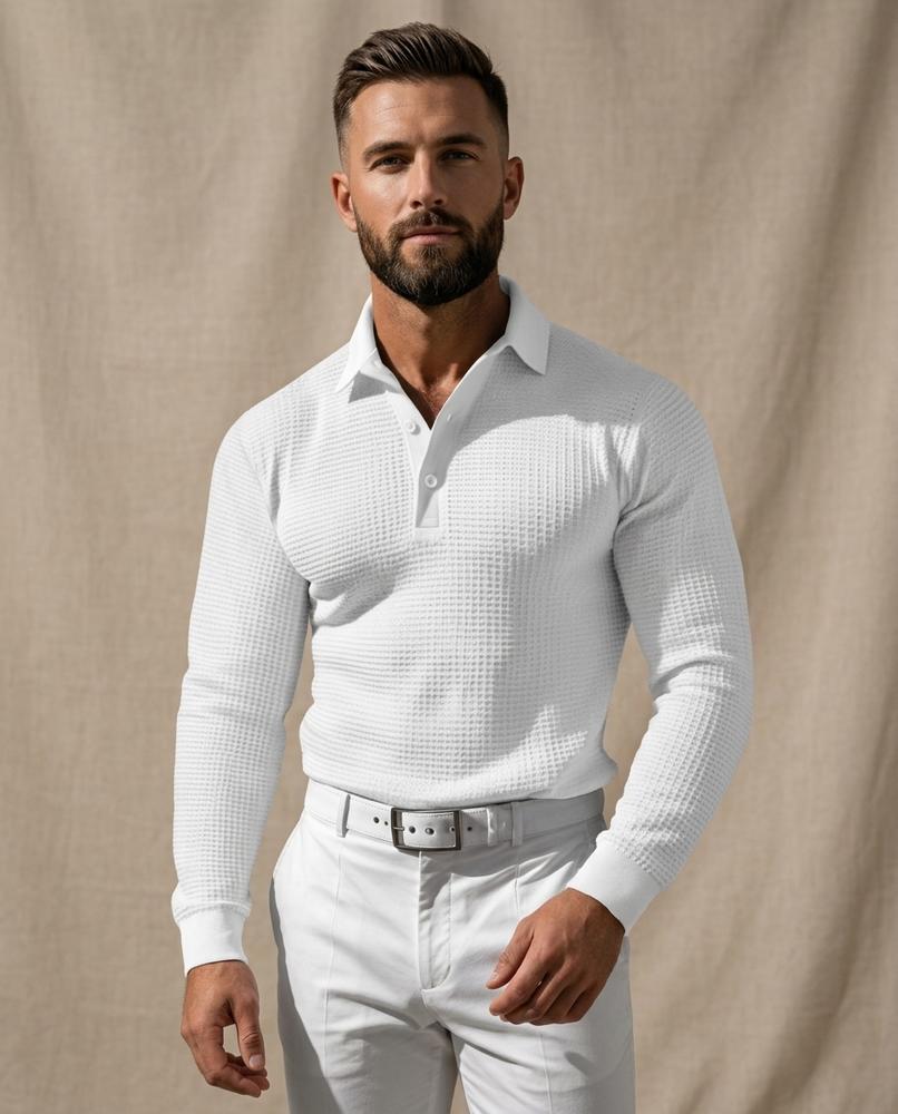 Lands Fashion - Suvud | Waffle-Knit Long-Sleeved Shirt Men