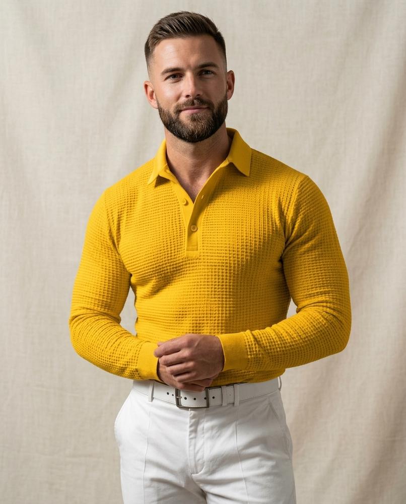 Lands Fashion - Suvud | Waffle-Knit Long-Sleeved Shirt Men