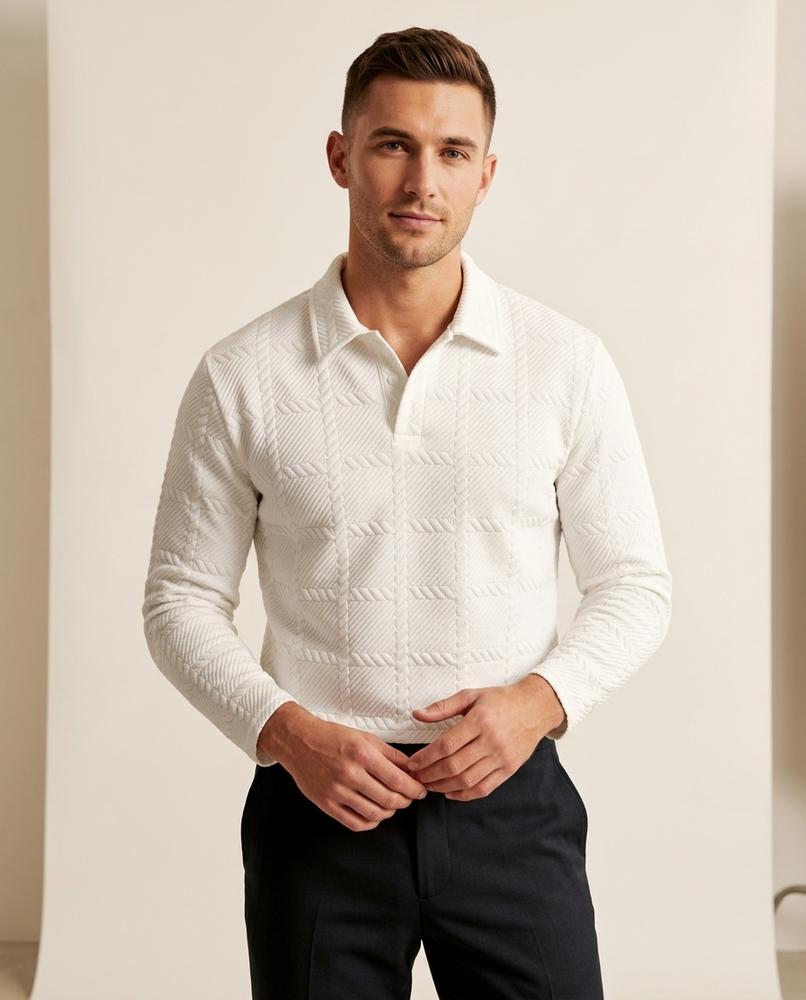 Lands Fashion - Aenet | Textured Long-Sleeved Sweater Men