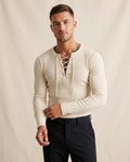 Lands Fashion - Vifat | Rib-Knit Lace-Up Shirt Men