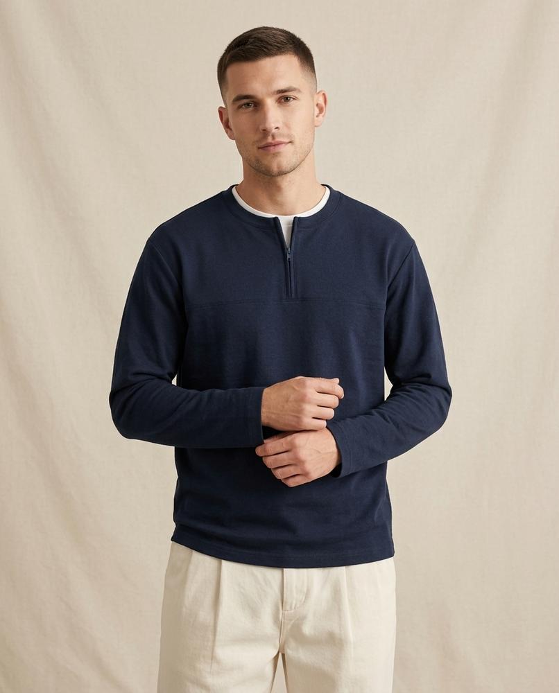 Lands Fashion - Eurem | Half-Zip Long-Sleeved Shirt Men