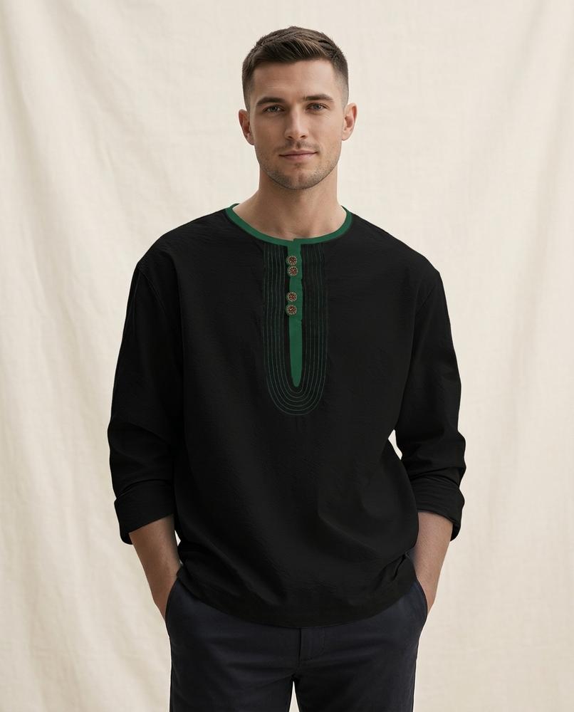 Lands Fashion - Lihot | Henley Neck Long-Sleeved Tunic Men
