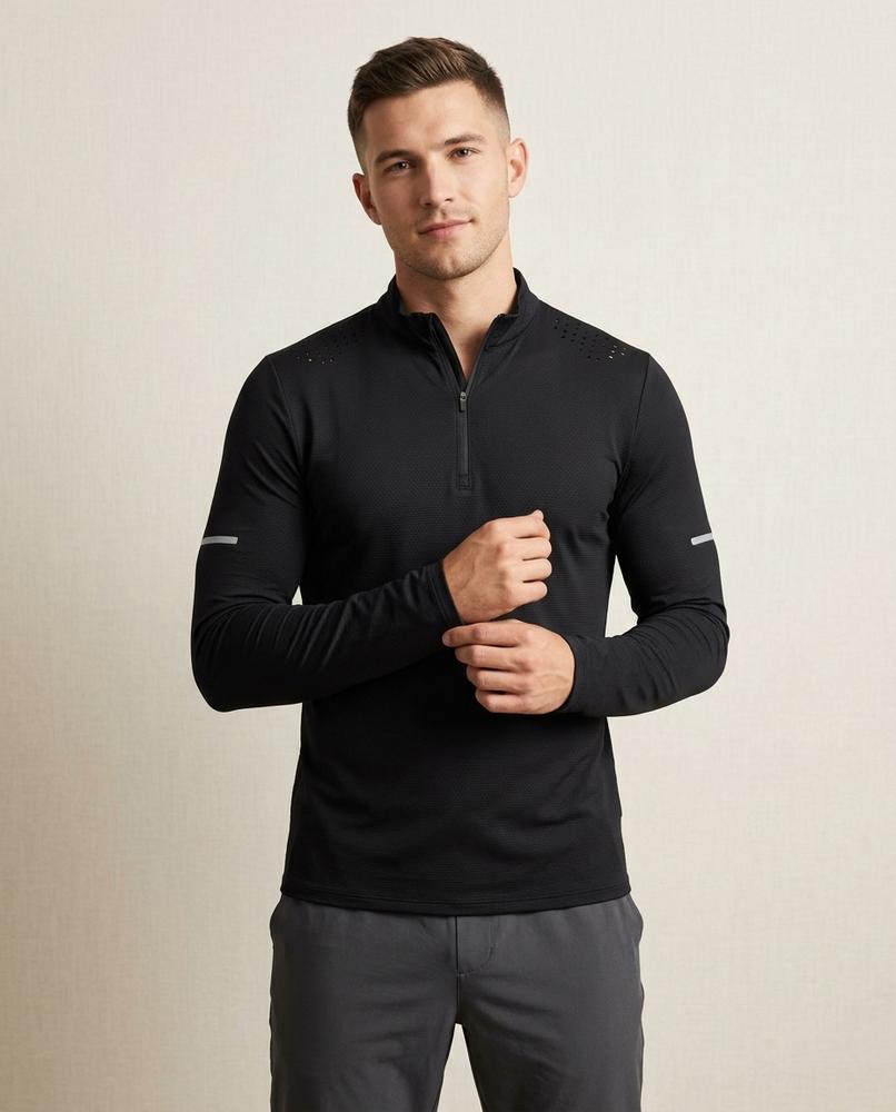 Lands Fashion - Tedad | Quarter-Zip Perforated Shirt Men