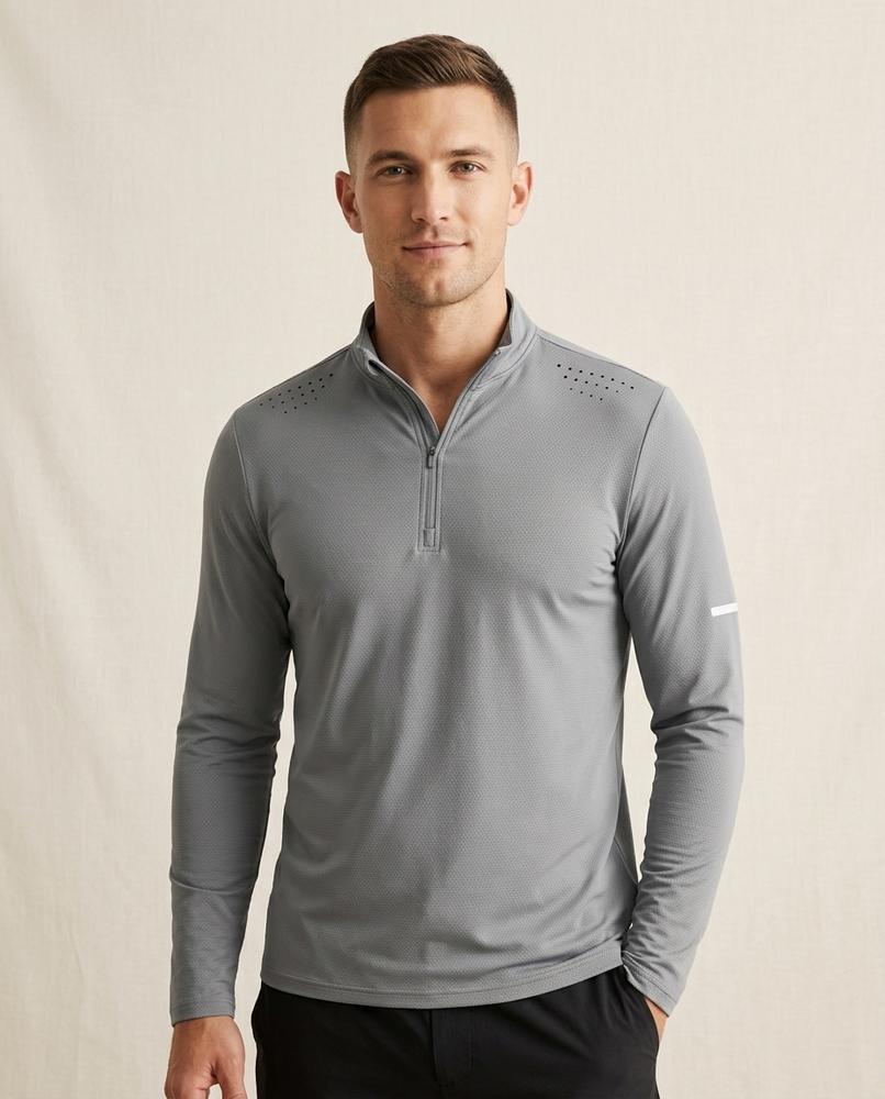 Lands Fashion - Tedad | Quarter-Zip Perforated Shirt Men
