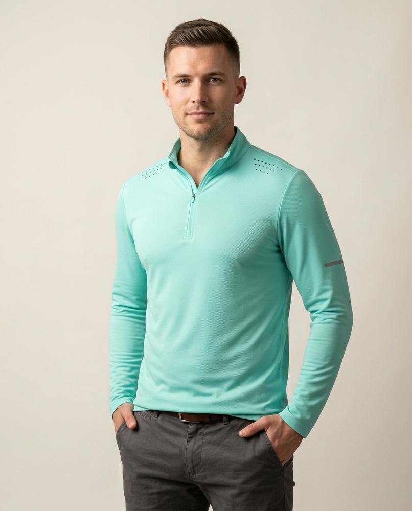 Lands Fashion - Tedad | Quarter-Zip Perforated Shirt Men