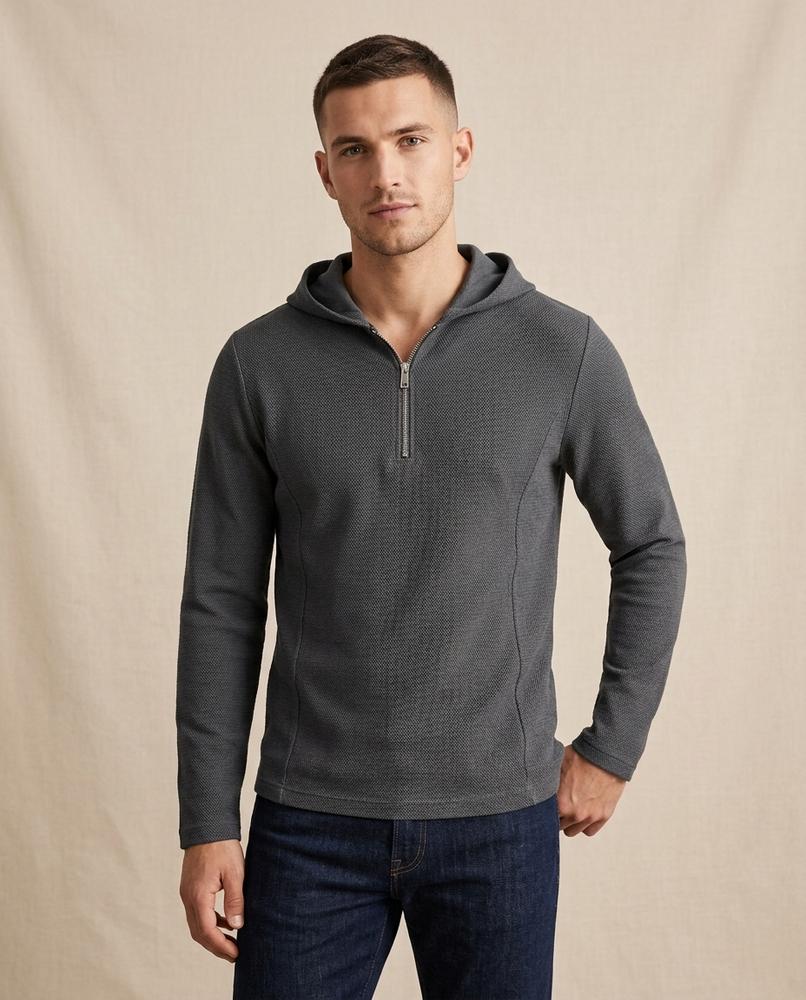 Lands Fashion - Tovet | Waffle-Knit Half-Zip Hoodie Men