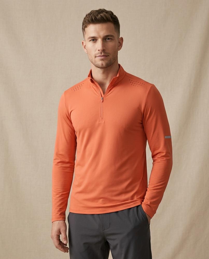 Lands Fashion - Tedad | Quarter-Zip Perforated Shirt Men