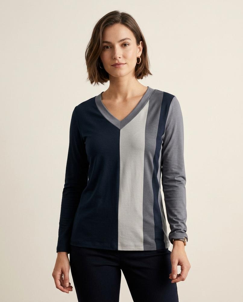 Lands Fashion - Korok | Color-Block V-Neck T-Shirt Women