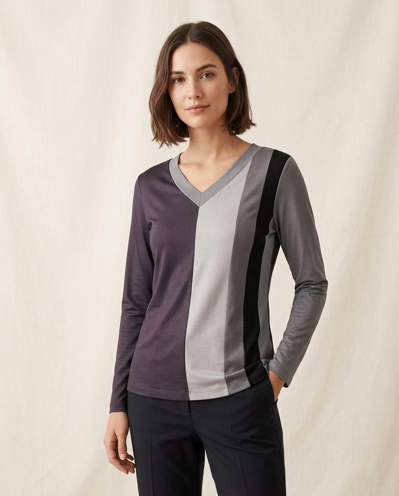 Lands Fashion - Korok | Color-Block V-Neck T-Shirt Women