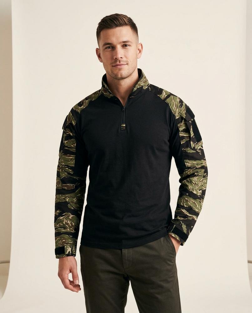 Lands Fashion - Kuvik | Quarter-Zip Camouflage Shirt Men