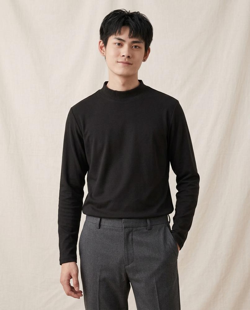 Lands Fashion - Lofol | Mock Neck Long-Sleeved T-Shirt Men