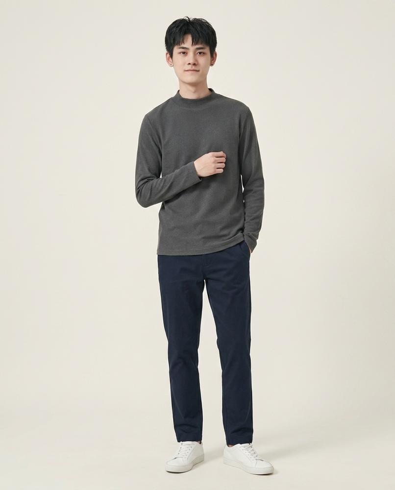 Lands Fashion - Lofol | Mock Neck Long-Sleeved T-Shirt Men