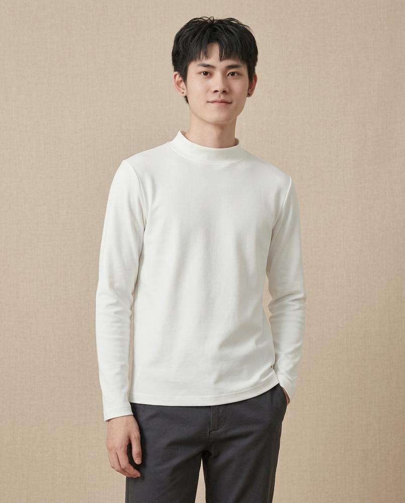 Lands Fashion - Lofol | Mock Neck Long-Sleeved T-Shirt Men