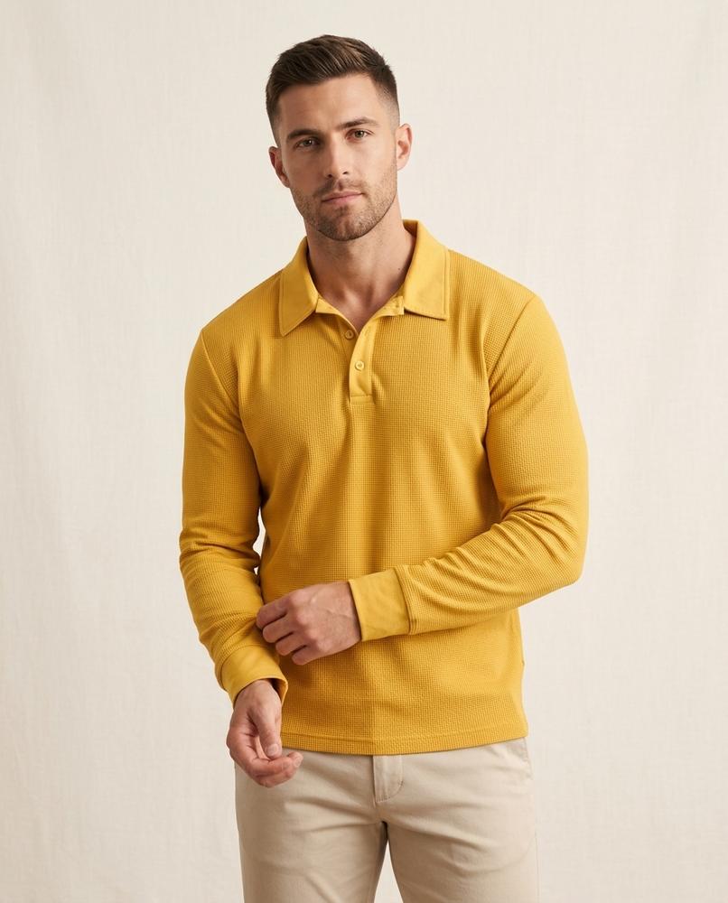 Lands Fashion - Yigit | Waffle-Knit Long-Sleeved Shirt Men