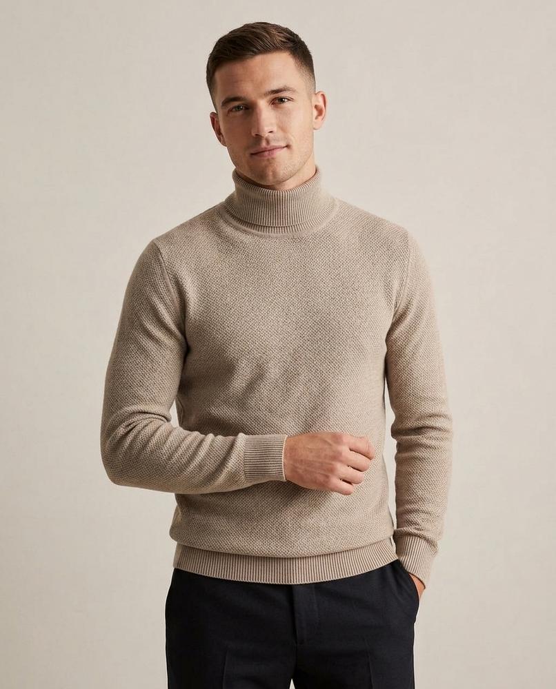 Lands Fashion - Rimot | Fine-Knit Slim-Fit Turtleneck Sweater Men