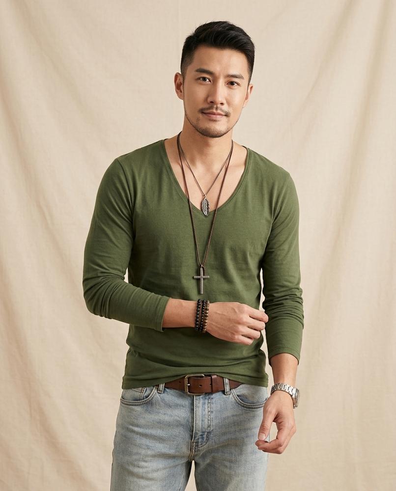 Lands Fashion - Vusul | Slim-Fit V-Neck T-Shirt Men