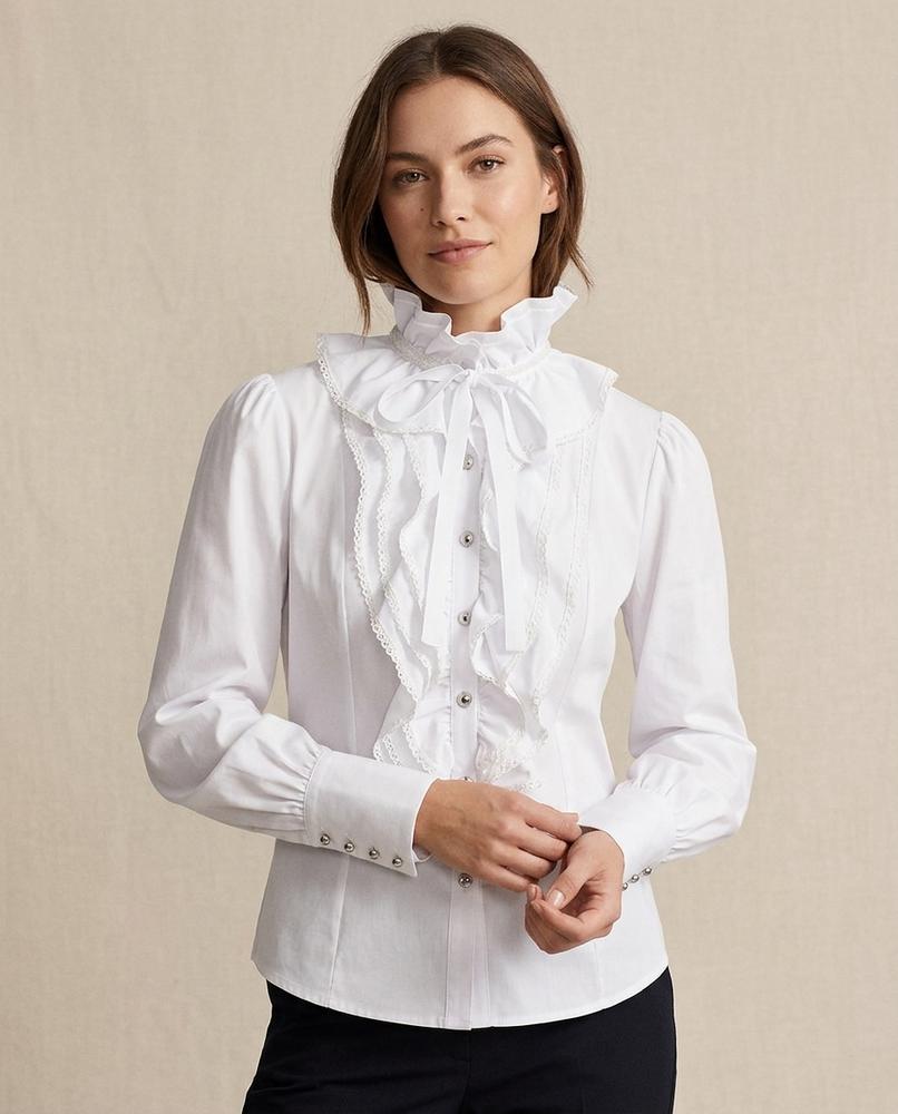 Lands Fashion - Yafel | Ruffled-Front Long-Sleeved Shirt Men
