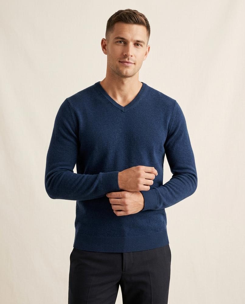 Lands Fashion - Vuwok | Fine-Knit V-Neck Sweater Men