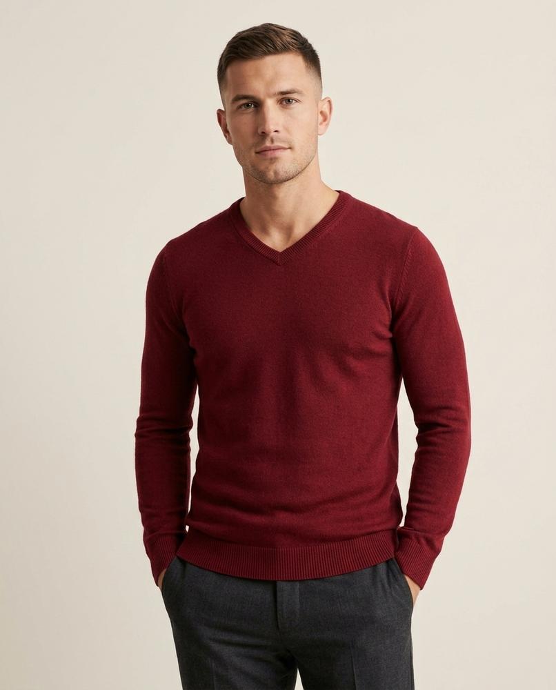 Lands Fashion - Vuwok | Fine-Knit V-Neck Sweater Men