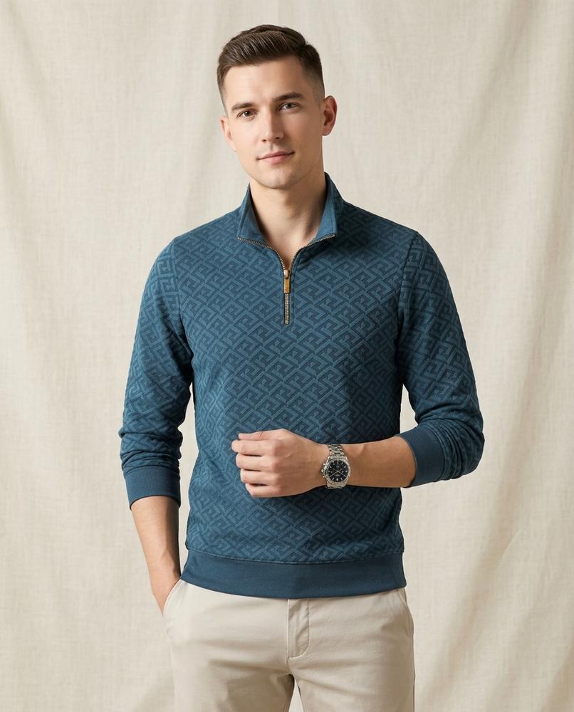 Lands Fashion - Dugus | Quarter-Zip Textured Sweater Men