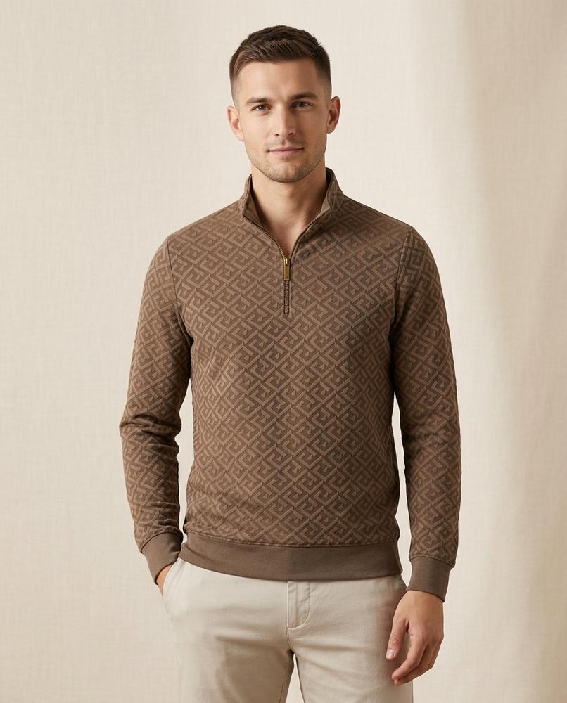 Lands Fashion - Dugus | Quarter-Zip Textured Sweater Men