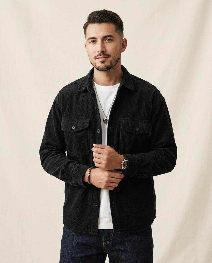 Lands Fashion - Lanel | Corduroy Button-Down Shirt Men