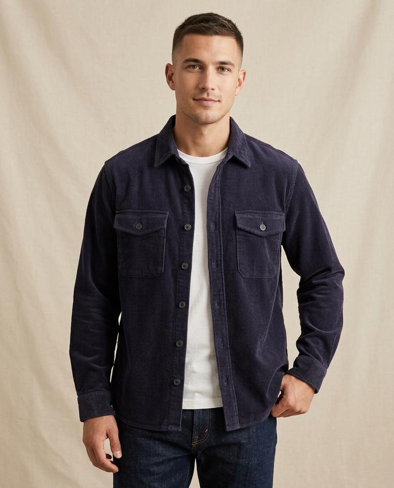 Lands Fashion - Lanel | Corduroy Button-Down Shirt Men