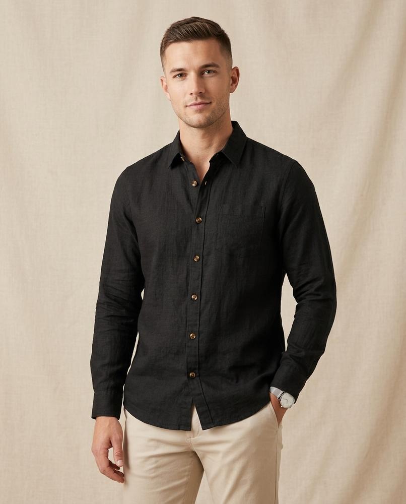 Lands Fashion - Nenot | Linen Long-Sleeved Shirt Men