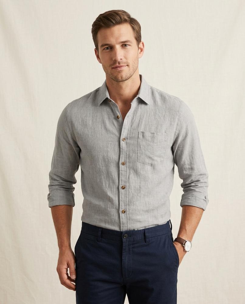 Lands Fashion - Nenot | Linen Long-Sleeved Shirt Men