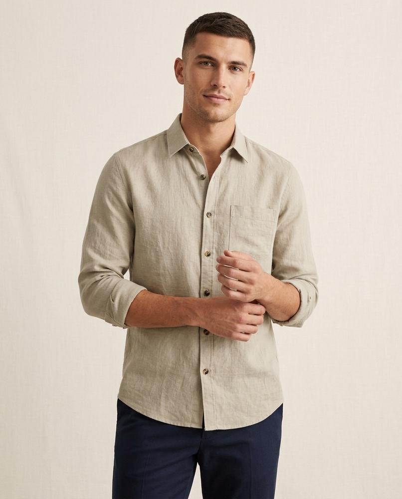 Lands Fashion - Nenot | Linen Long-Sleeved Shirt Men
