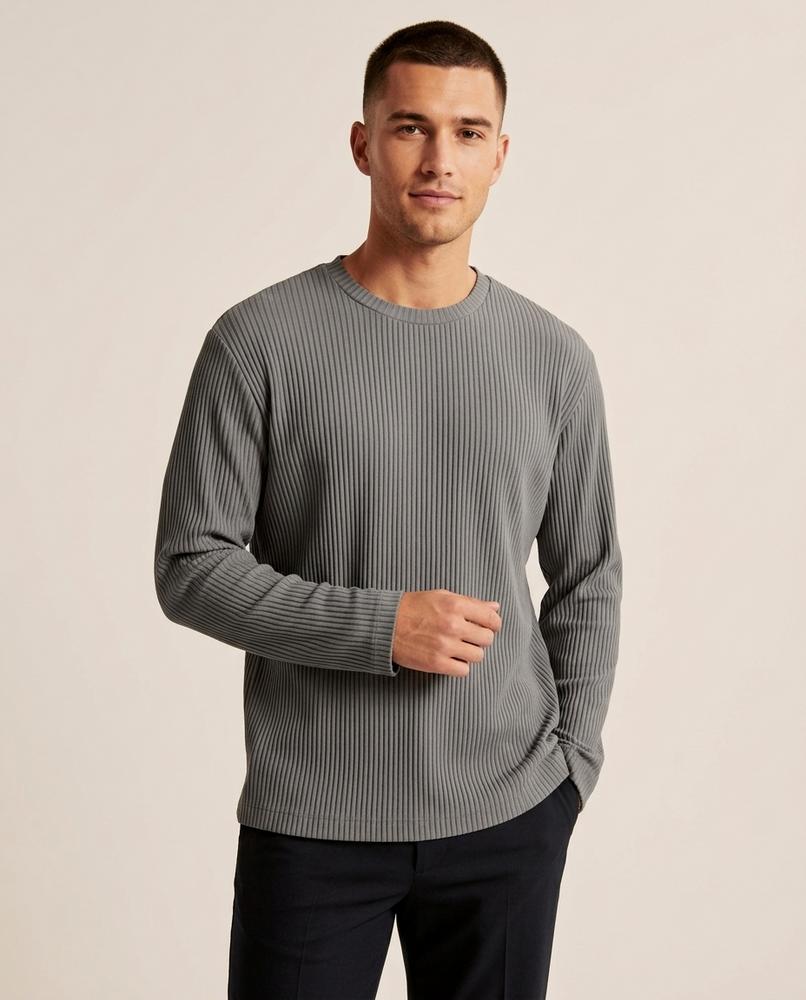 Lands Fashion - Linun | Ribbed Notched Sweater Men