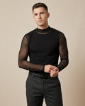 Lands Fashion - Cados | Sheer-Sleeve Mock-Neck Top Men