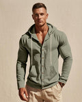 Lands Fashion - Aiwir | Button-Front Textured Hoodie Men
