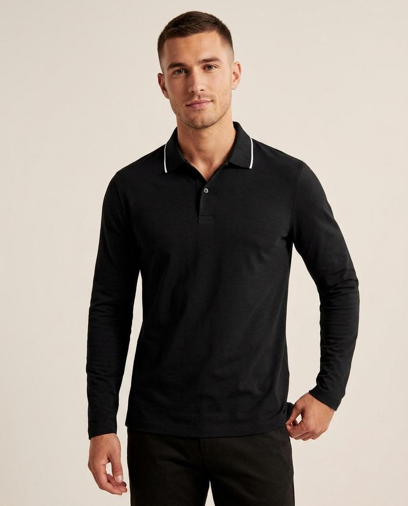 Lands Fashion - Zumun | Long-Sleeved Tipped-Collar Shirt Men