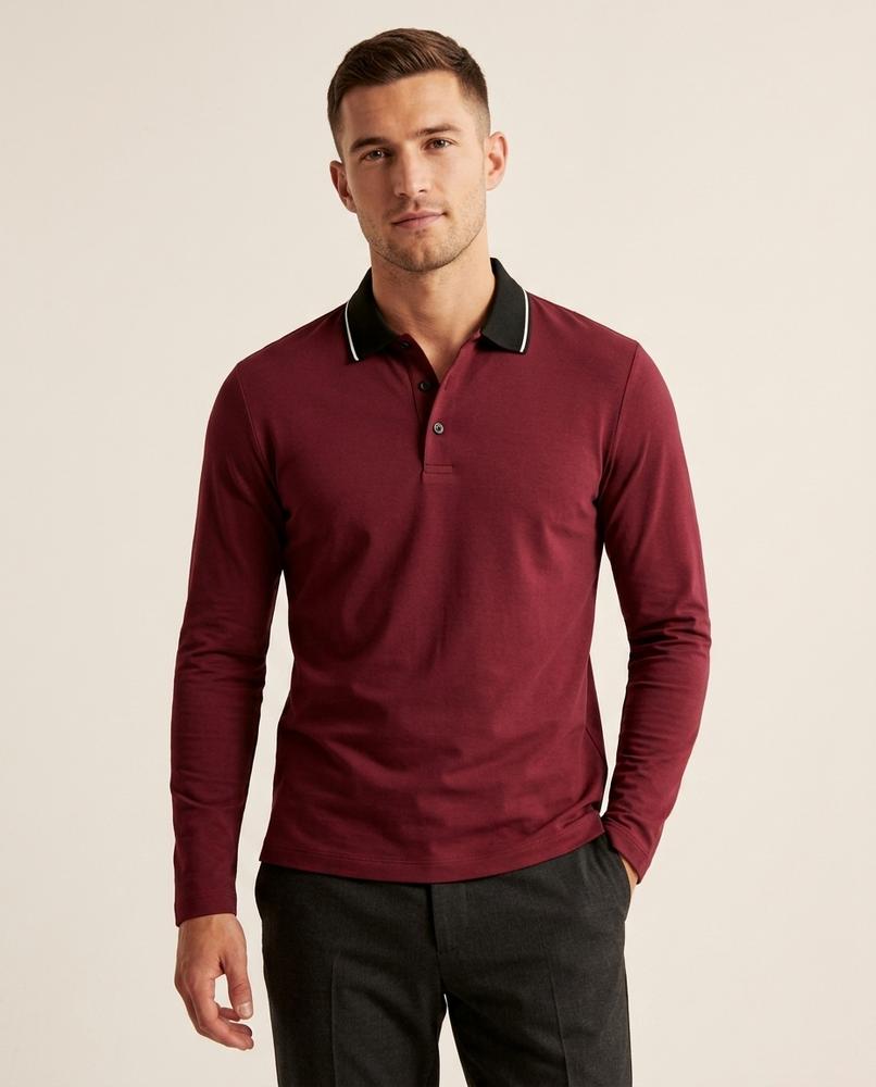 Lands Fashion - Zumun | Long-Sleeved Tipped-Collar Shirt Men