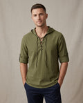 Lands Fashion - Yolum | Lace-Up Hooded Shirt Men