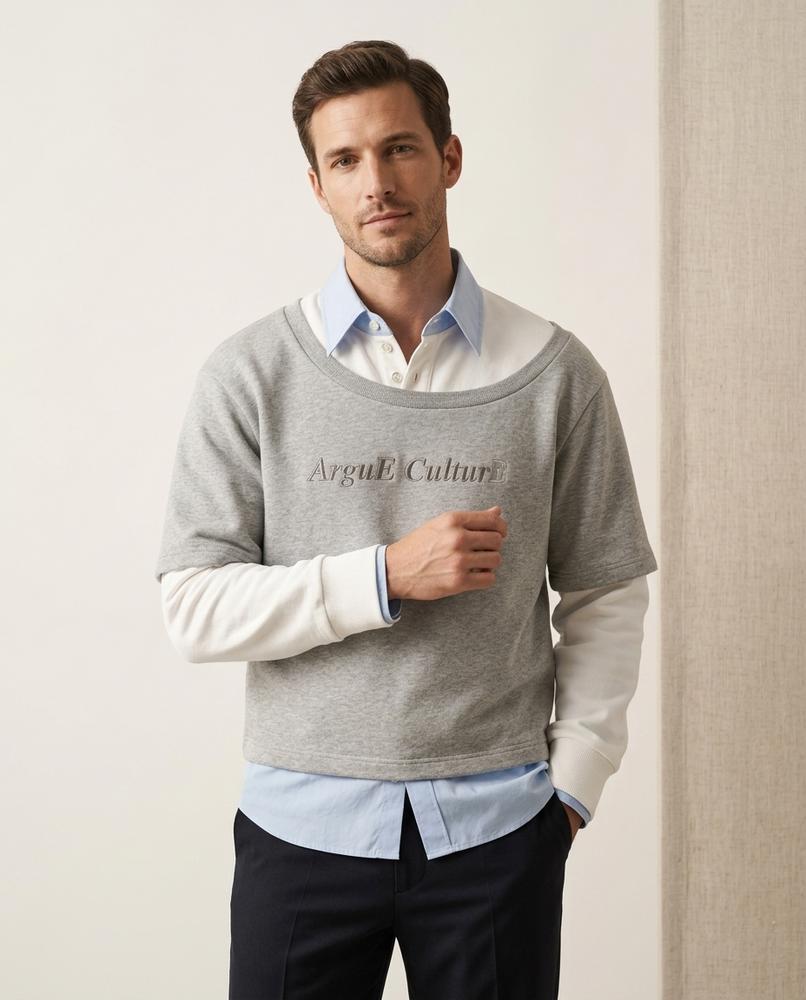 Lands Fashion - Tadim | Layered Printed Sweatshirt Unisex