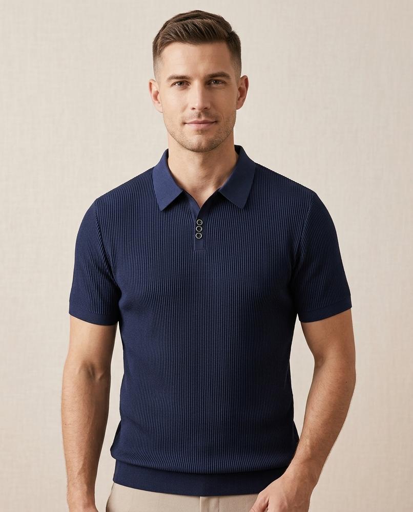 Lands Fashion - Kadat | Ribbed Short-Sleeved Shirt Men