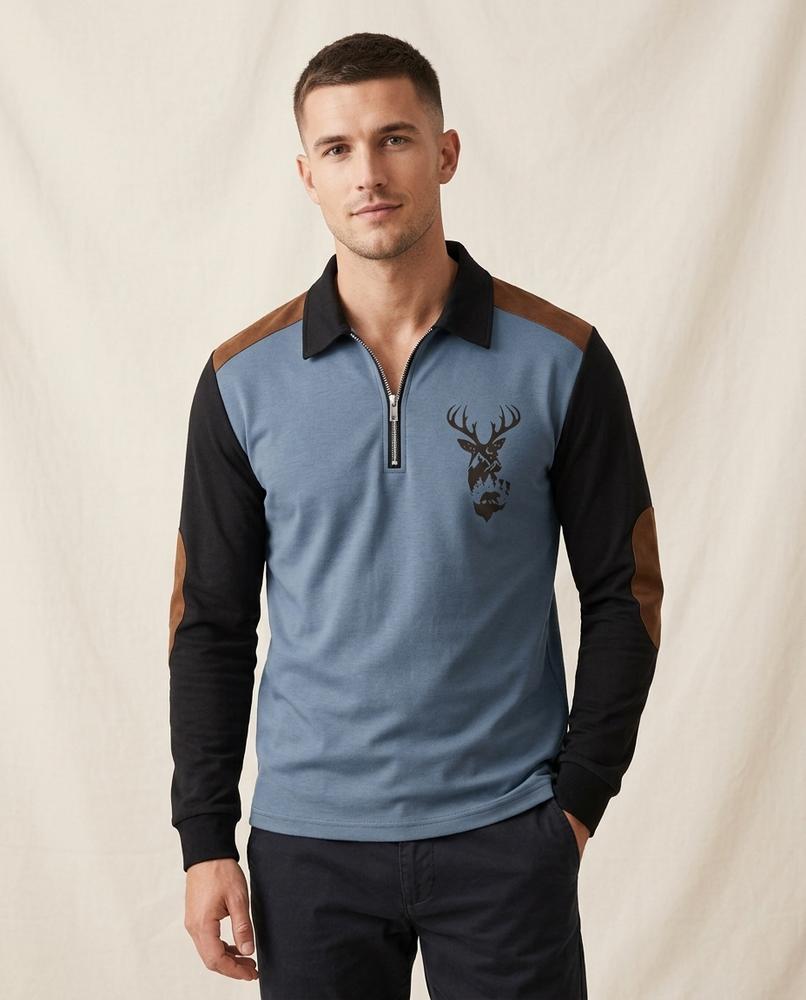 Lands Fashion - Zezel | Color-Block Quarter-Zip Sweatshirt Men