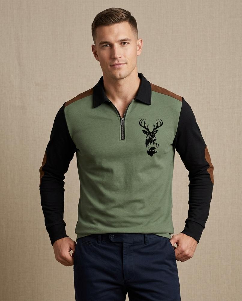 Lands Fashion - Zezel | Color-Block Quarter-Zip Sweatshirt Men