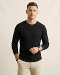 Lands Fashion - Zelos | Waffle-Knit Long-Sleeved Top Men