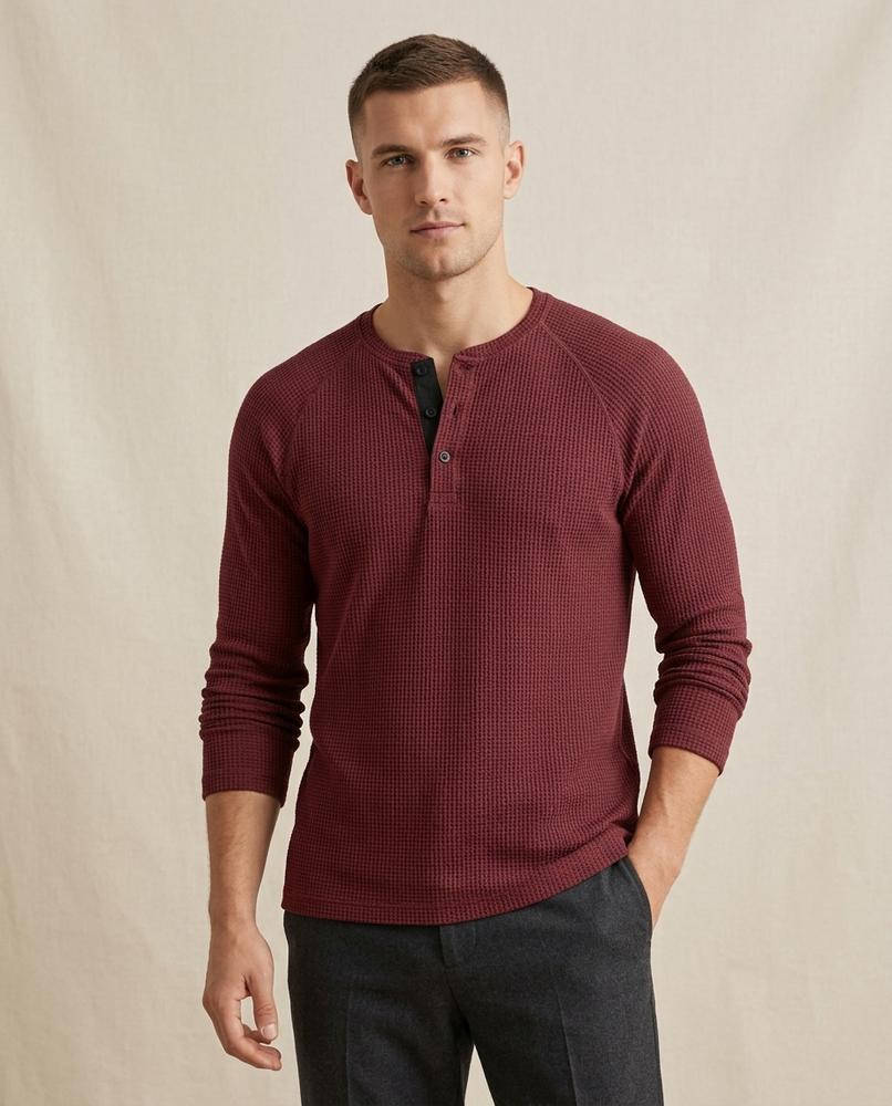 Lands Fashion - Zalek | Waffle-Knit Button-Placket Shirt Men