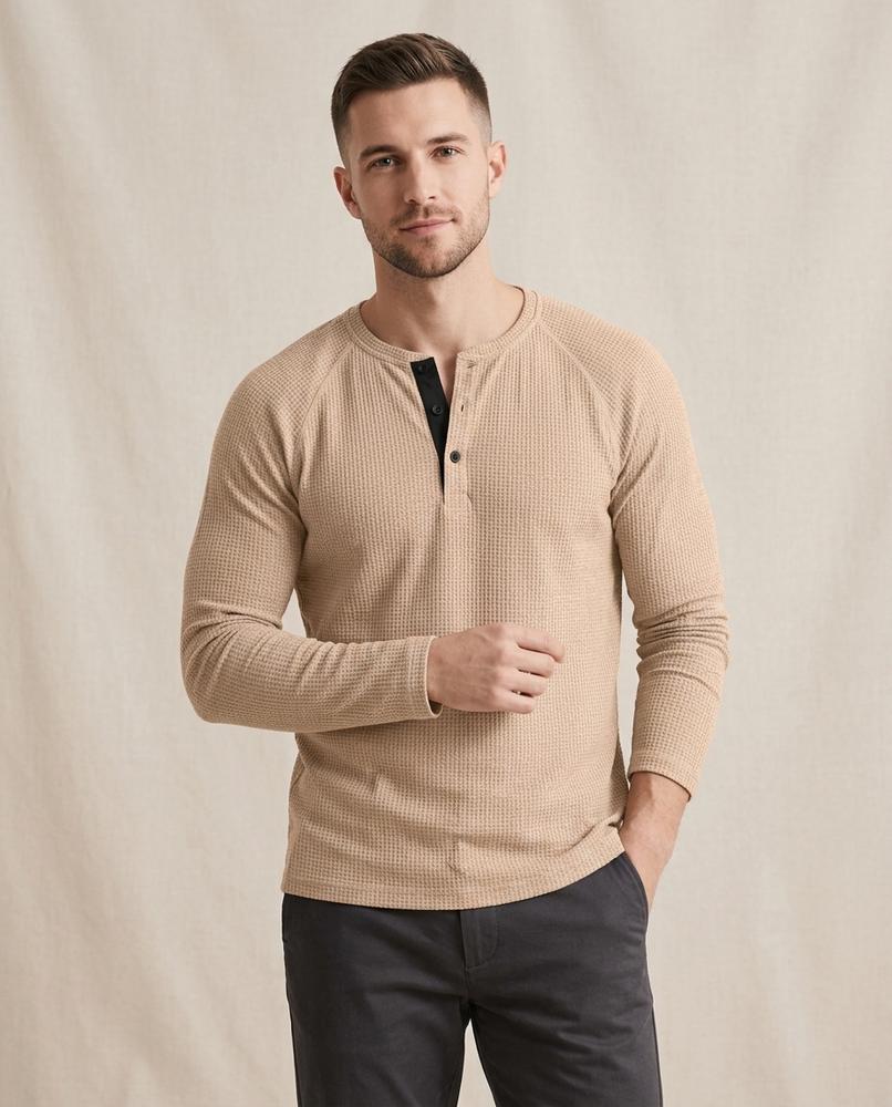 Lands Fashion - Zalek | Waffle-Knit Button-Placket Shirt Men